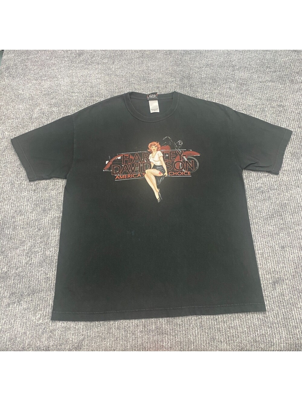Vintage Harley Davidson America's Choice Graphic T Shirt Mens‎ XL Black USA
